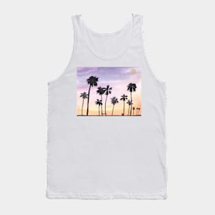 Tropical Nights in Paradise Watercolor Art Tank Top